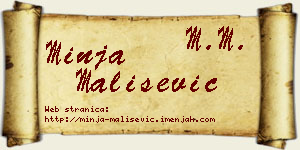 Minja Mališević vizit kartica